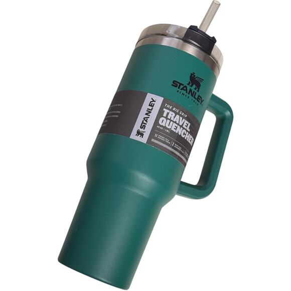 Stanley Tumbler 40oz. Green Stainless Steel The Big Grip Travel Quencher - Picture 9 of 9